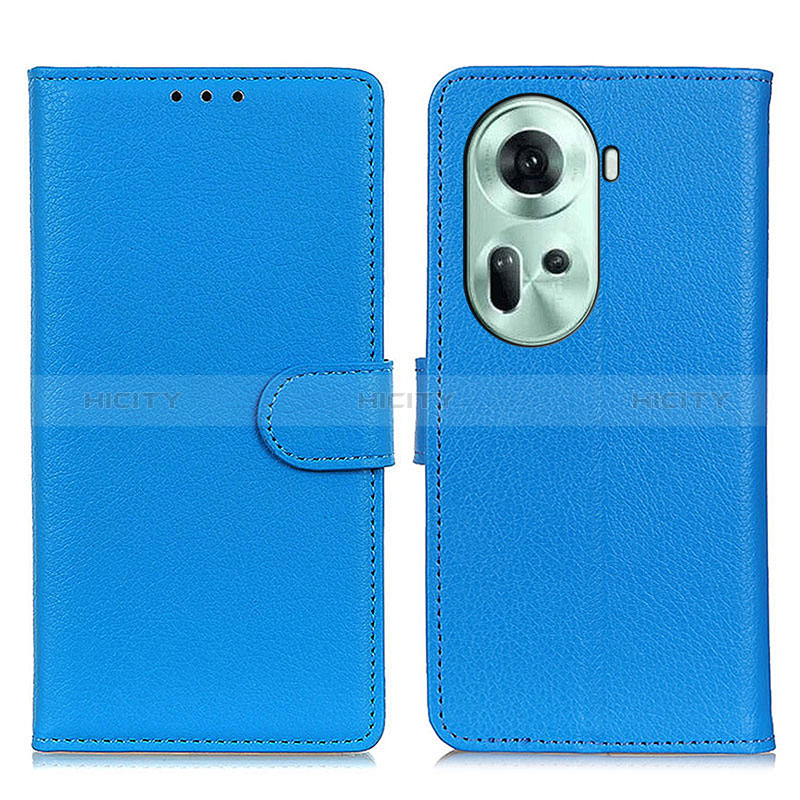 Handytasche Stand Schutzhülle Flip Leder Hülle A03D für Oppo Reno11 5G Hellblau