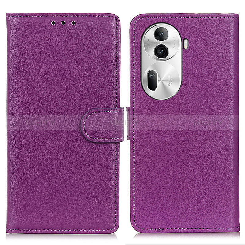 Handytasche Stand Schutzhülle Flip Leder Hülle A03D für Oppo Reno11 Pro 5G Violett Plus