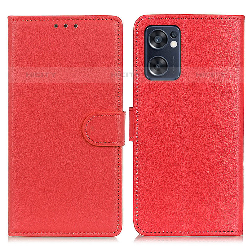 Handytasche Stand Schutzhülle Flip Leder Hülle A03D für Oppo Reno7 SE 5G Rot