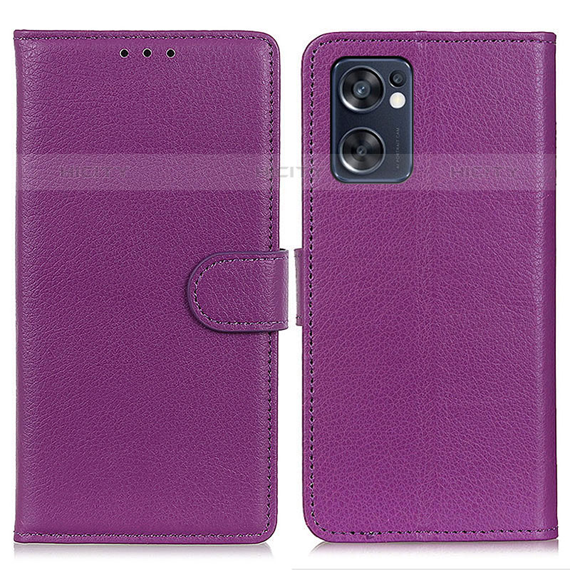 Handytasche Stand Schutzhülle Flip Leder Hülle A03D für Oppo Reno7 SE 5G Violett