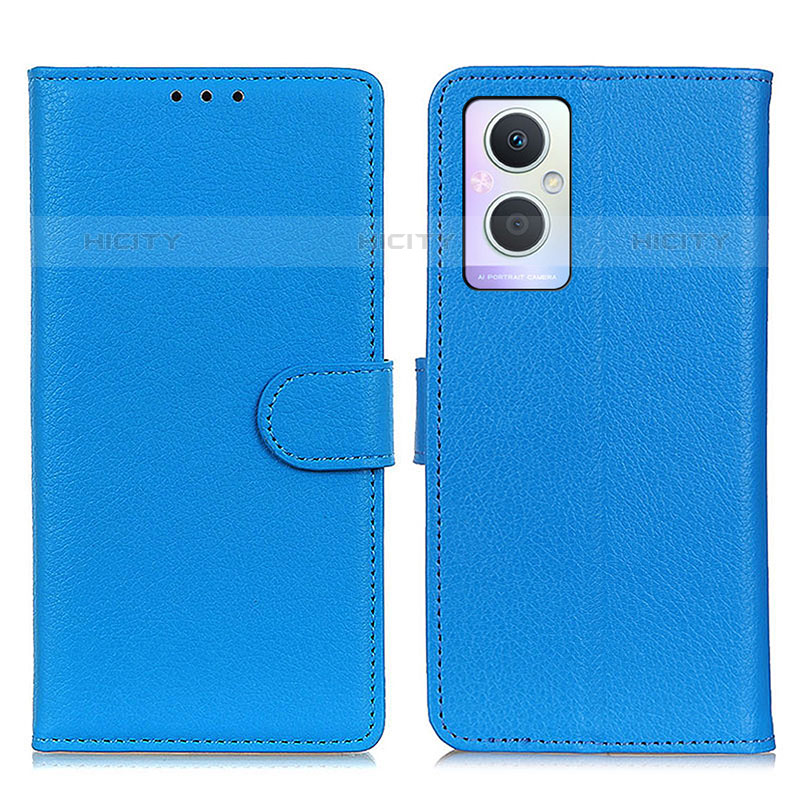 Handytasche Stand Schutzhülle Flip Leder Hülle A03D für Oppo Reno8 Lite 5G Hellblau