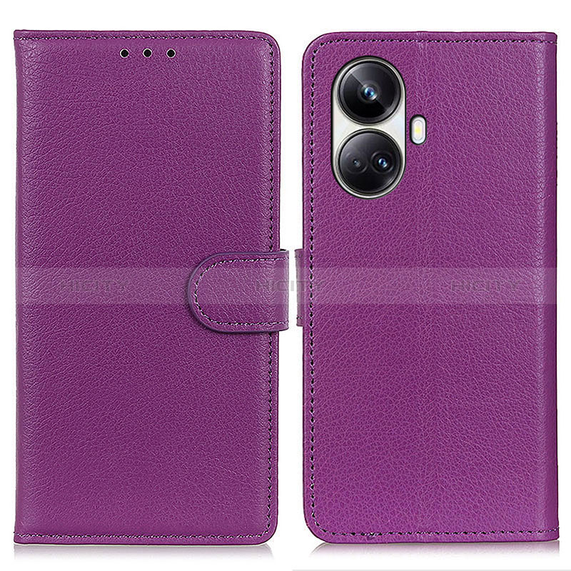 Handytasche Stand Schutzhülle Flip Leder Hülle A03D für Realme 10 Pro+ Plus 5G Violett