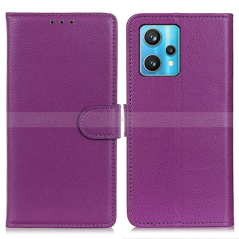 Handytasche Stand Schutzhülle Flip Leder Hülle A03D für Realme 9 4G Violett Plus