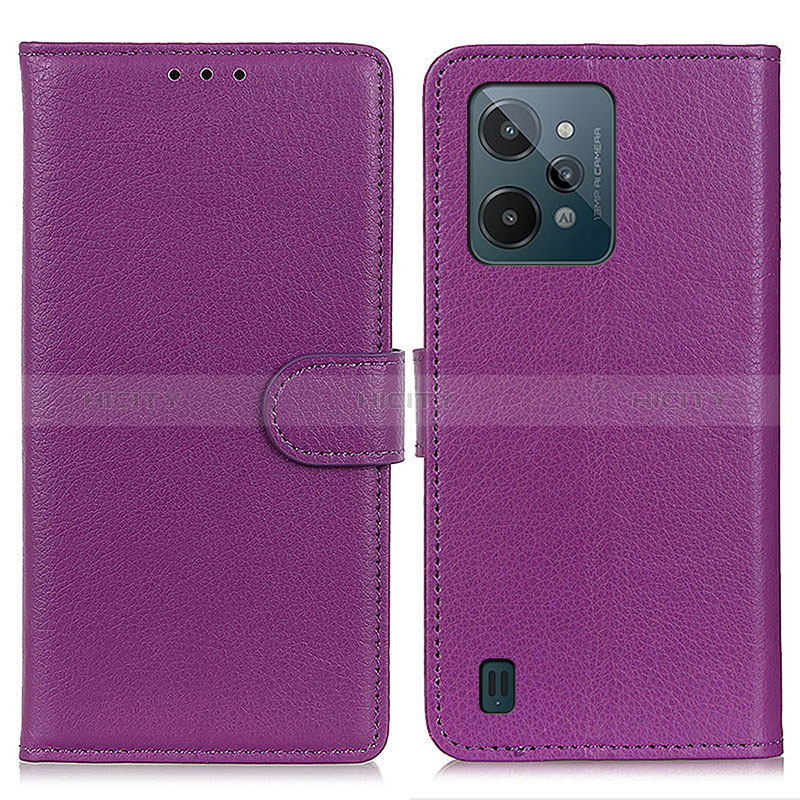 Handytasche Stand Schutzhülle Flip Leder Hülle A03D für Realme C31 Violett