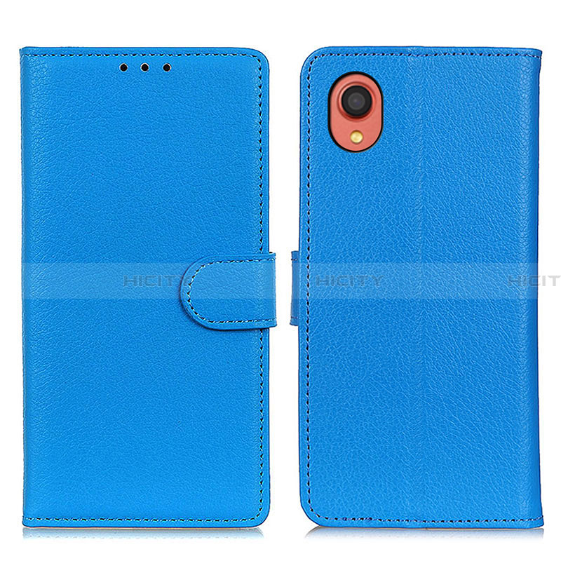 Handytasche Stand Schutzhülle Flip Leder Hülle A03D für Samsung Galaxy A22 5G SC-56B Hellblau