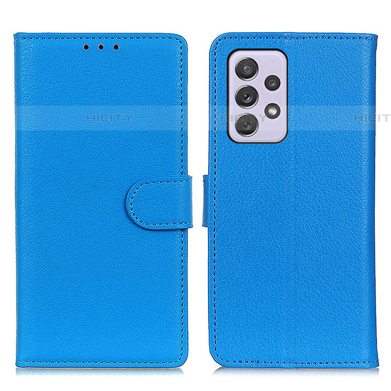 Handytasche Stand Schutzhülle Flip Leder Hülle A03D für Samsung Galaxy A73 5G Hellblau Plus