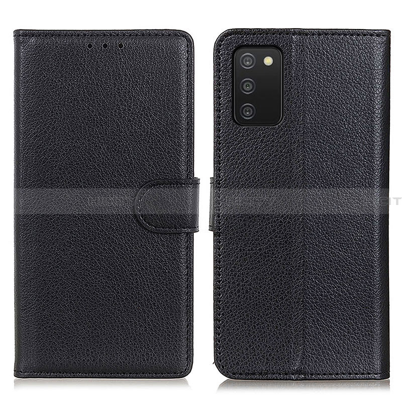 Handytasche Stand Schutzhülle Flip Leder Hülle A03D für Samsung Galaxy F02S SM-E025F Schwarz Plus