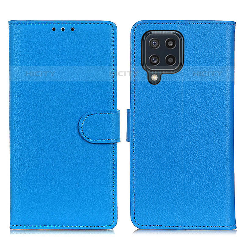 Handytasche Stand Schutzhülle Flip Leder Hülle A03D für Samsung Galaxy M32 4G Hellblau