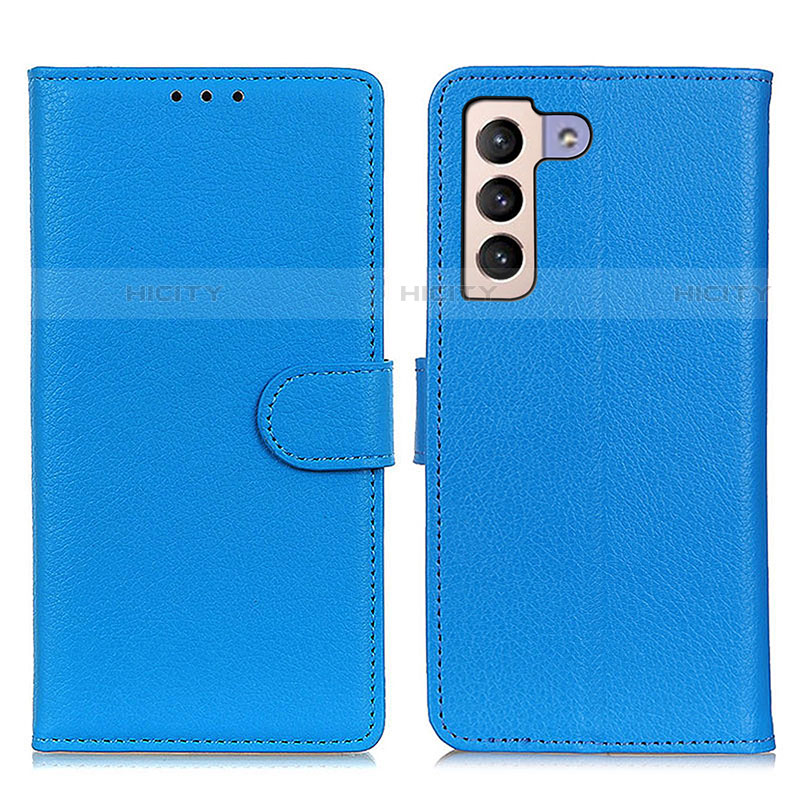 Handytasche Stand Schutzhülle Flip Leder Hülle A03D für Samsung Galaxy S21 5G Hellblau