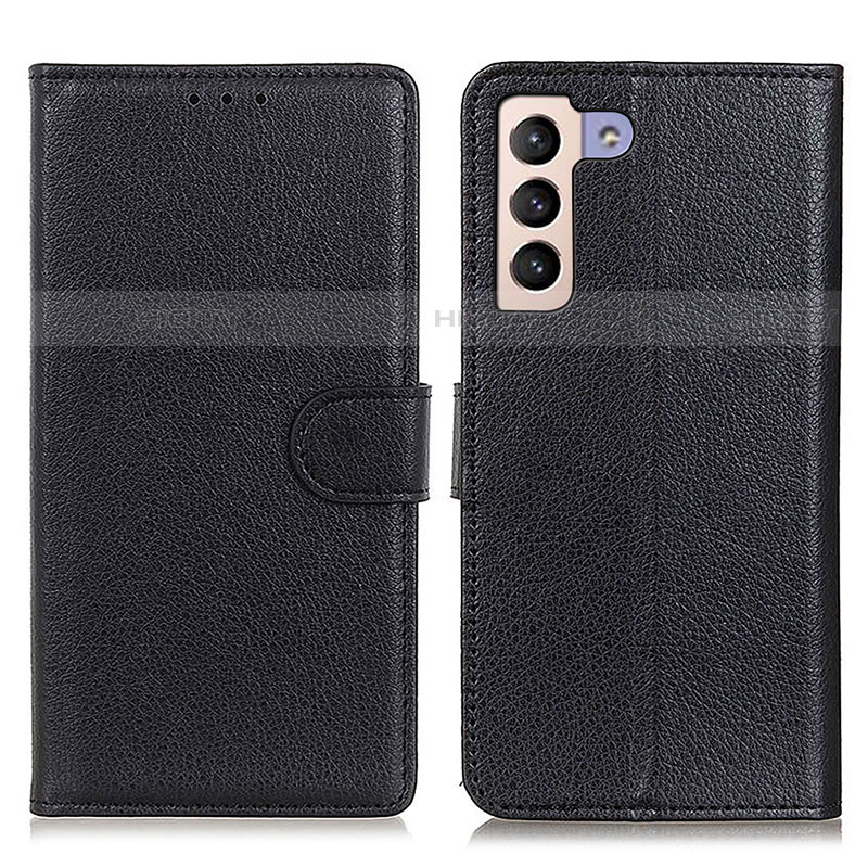 Handytasche Stand Schutzhülle Flip Leder Hülle A03D für Samsung Galaxy S21 Plus 5G Schwarz Plus