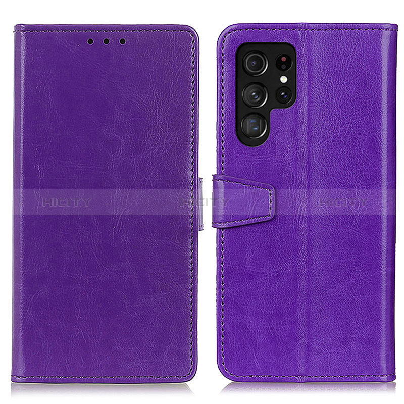 Handytasche Stand Schutzhülle Flip Leder Hülle A03D für Samsung Galaxy S24 Ultra 5G Violett