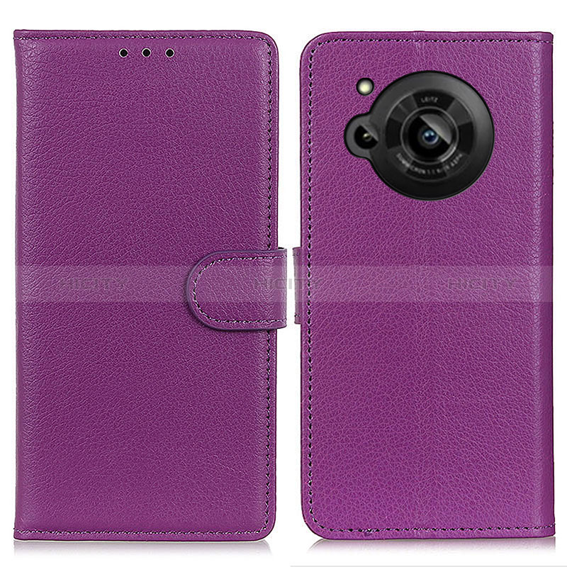 Handytasche Stand Schutzhülle Flip Leder Hülle A03D für Sharp Aquos R7 Violett Plus