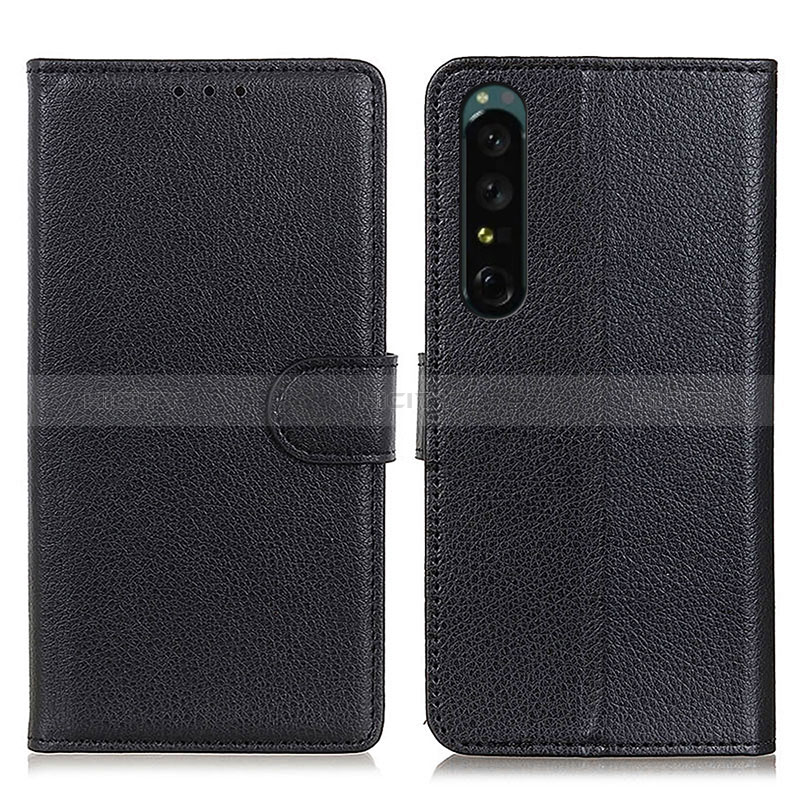 Handytasche Stand Schutzhülle Flip Leder Hülle A03D für Sony Xperia 1 IV Schwarz Plus