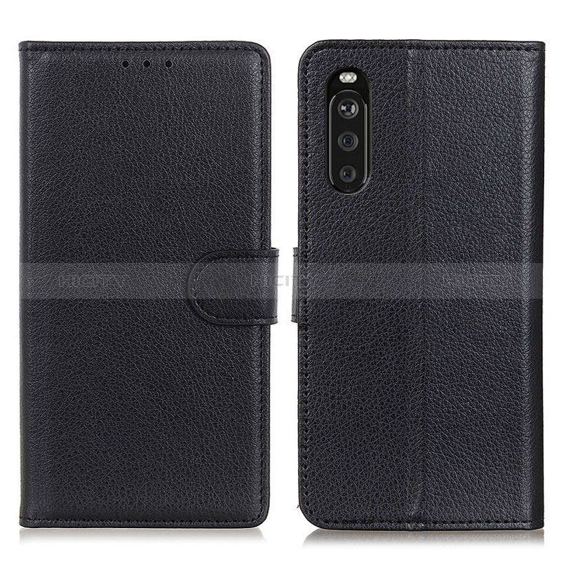 Handytasche Stand Schutzhülle Flip Leder Hülle A03D für Sony Xperia 10 III SO-52B Schwarz Plus