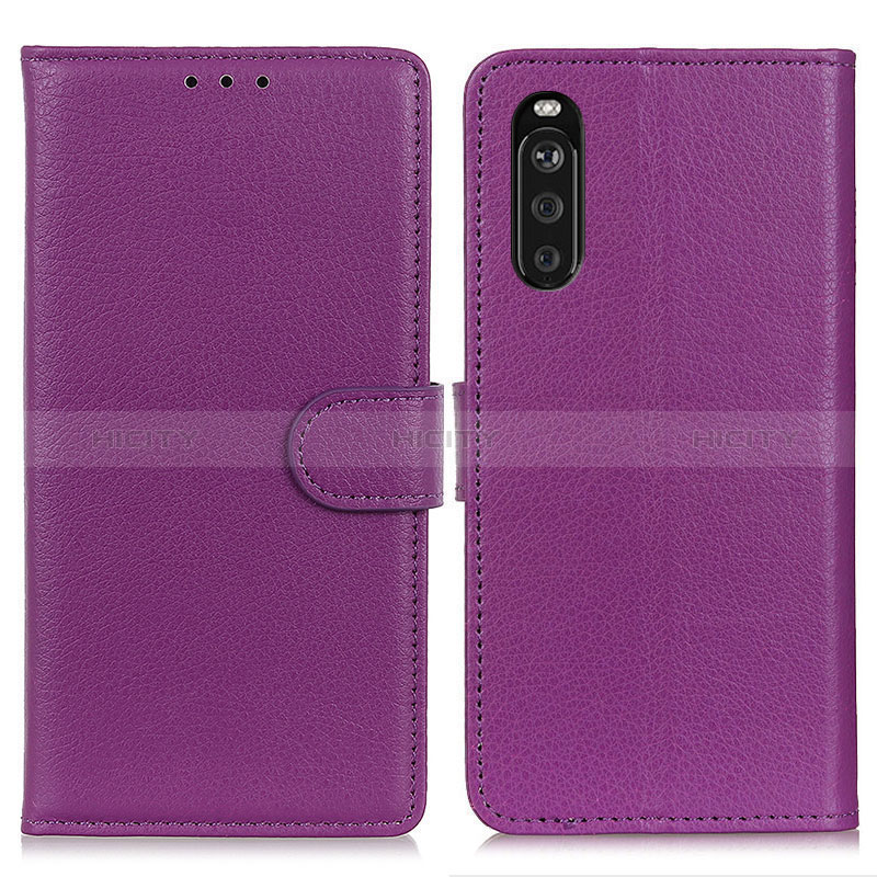 Handytasche Stand Schutzhülle Flip Leder Hülle A03D für Sony Xperia 10 III Violett Plus