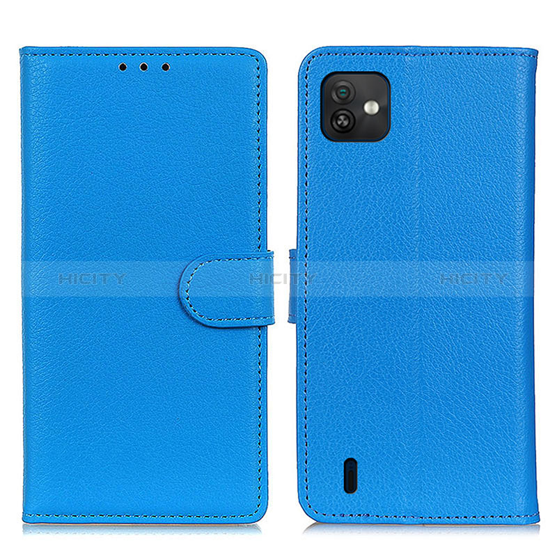 Handytasche Stand Schutzhülle Flip Leder Hülle A03D für Wiko Y82 Hellblau