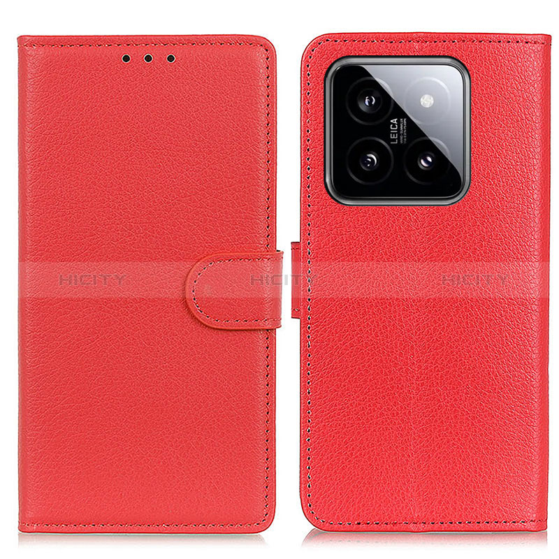 Handytasche Stand Schutzhülle Flip Leder Hülle A03D für Xiaomi Mi 14 Pro 5G Rot