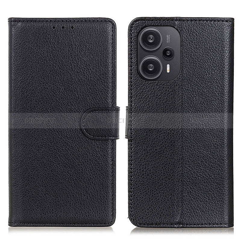 Handytasche Stand Schutzhülle Flip Leder Hülle A03D für Xiaomi Poco F5 5G Schwarz