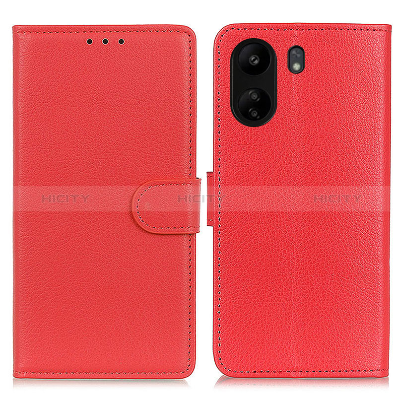 Handytasche Stand Schutzhülle Flip Leder Hülle A03D für Xiaomi Redmi 13C Rot Plus