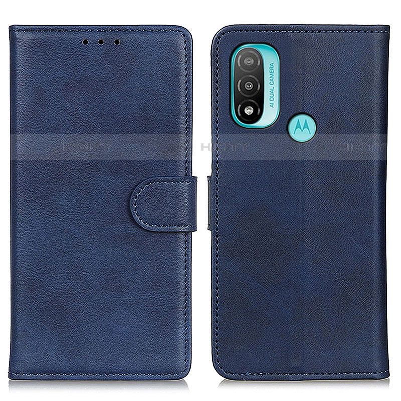 Handytasche Stand Schutzhülle Flip Leder Hülle A04D für Motorola Moto E20 Blau