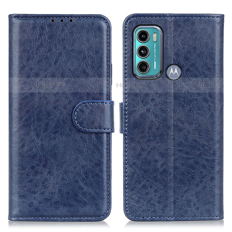 Handytasche Stand Schutzhülle Flip Leder Hülle A04D für Motorola Moto G60 Blau