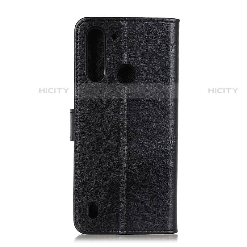 Handytasche Stand Schutzhülle Flip Leder Hülle A04D für Motorola Moto One Fusion Schwarz