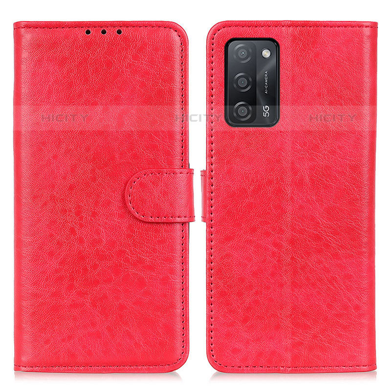 Handytasche Stand Schutzhülle Flip Leder Hülle A04D für Oppo A53s 5G Rot Plus