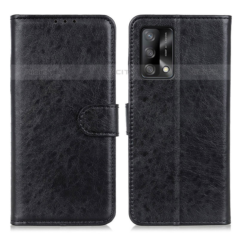 Handytasche Stand Schutzhülle Flip Leder Hülle A04D für Oppo A74 4G Schwarz