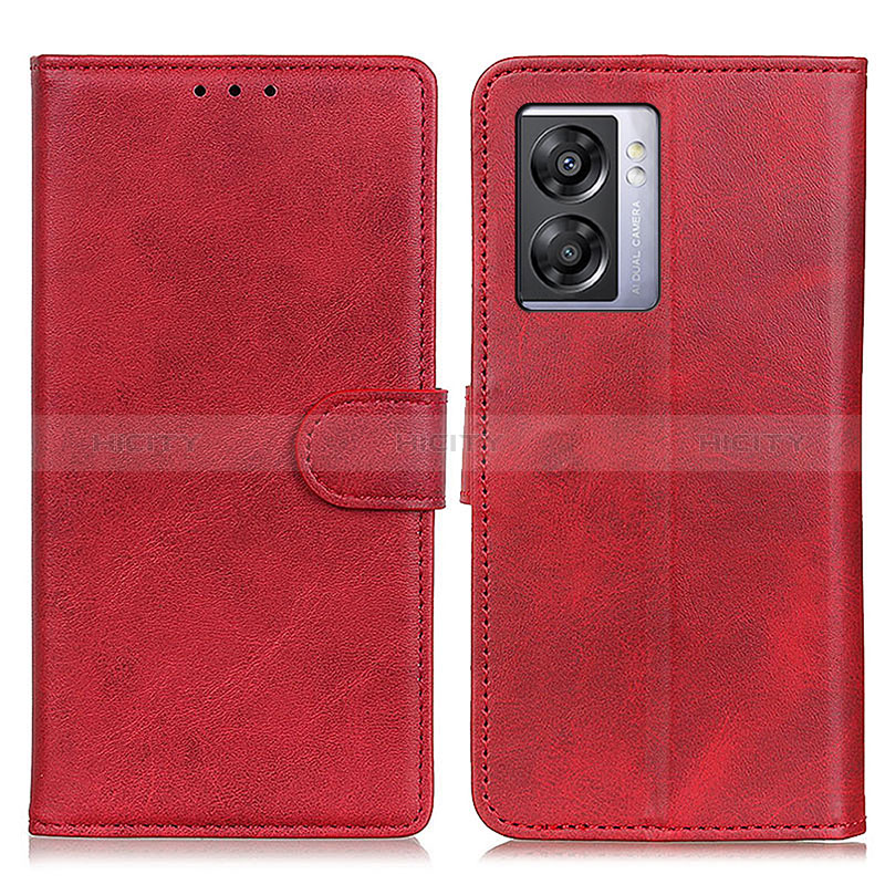 Handytasche Stand Schutzhülle Flip Leder Hülle A04D für Oppo A77 5G Rot Plus