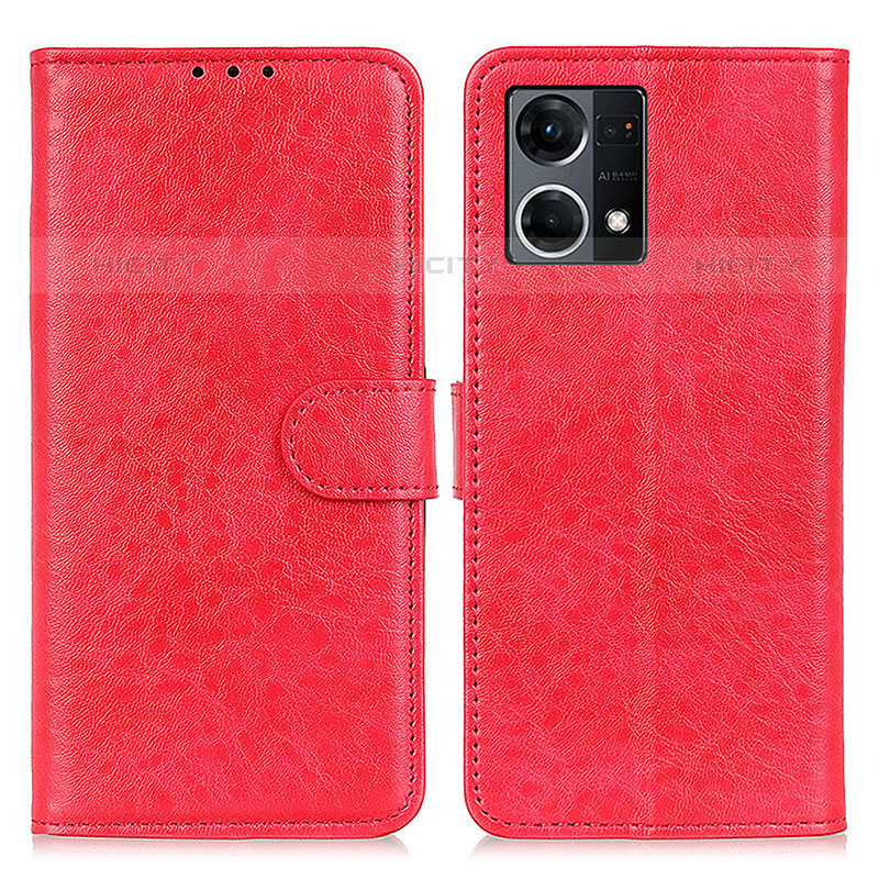 Handytasche Stand Schutzhülle Flip Leder Hülle A04D für Oppo Reno8 4G Rot