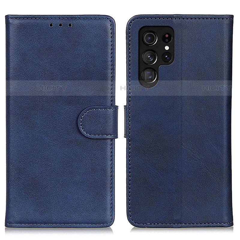 Handytasche Stand Schutzhülle Flip Leder Hülle A04D für Samsung Galaxy S22 Ultra 5G Blau