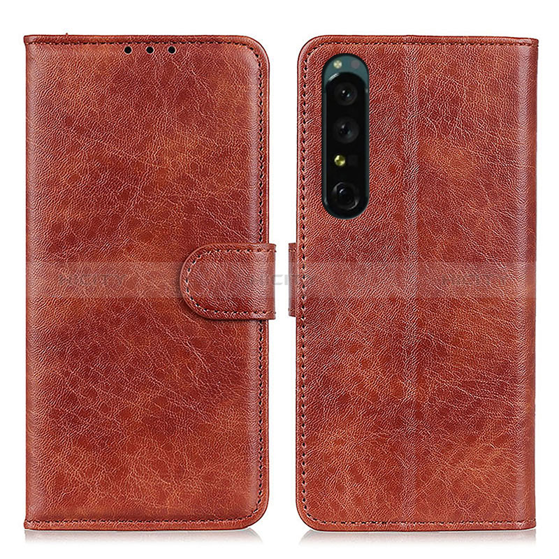 Handytasche Stand Schutzhülle Flip Leder Hülle A04D für Sony Xperia 1 IV Braun Plus