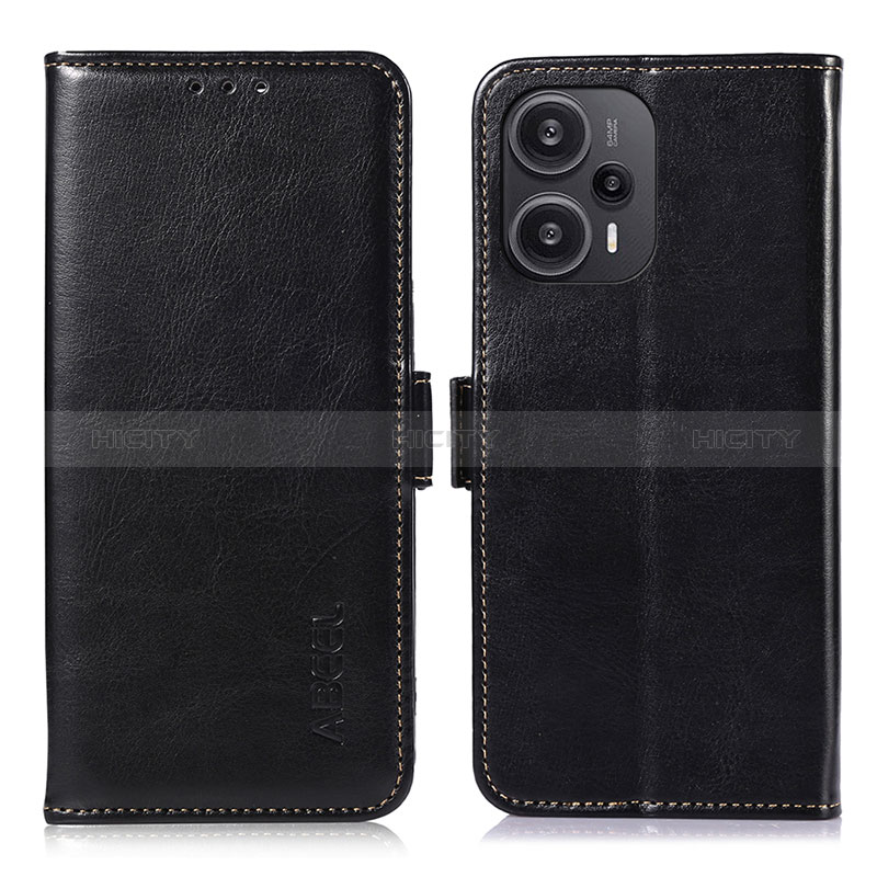 Handytasche Stand Schutzhülle Flip Leder Hülle A04D für Xiaomi Redmi Note 12 Turbo 5G Schwarz