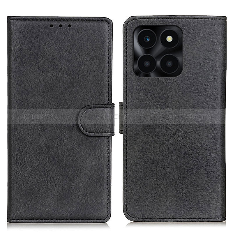 Handytasche Stand Schutzhülle Flip Leder Hülle A05D für Huawei Honor X6a Schwarz Plus