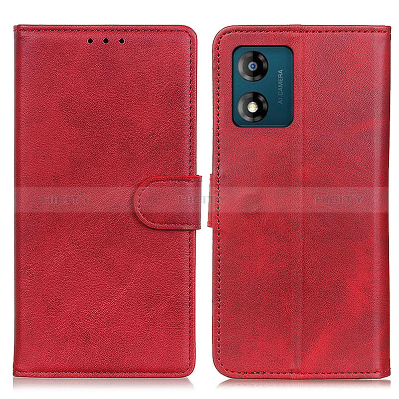 Handytasche Stand Schutzhülle Flip Leder Hülle A05D für Motorola Moto E13 Rot Plus