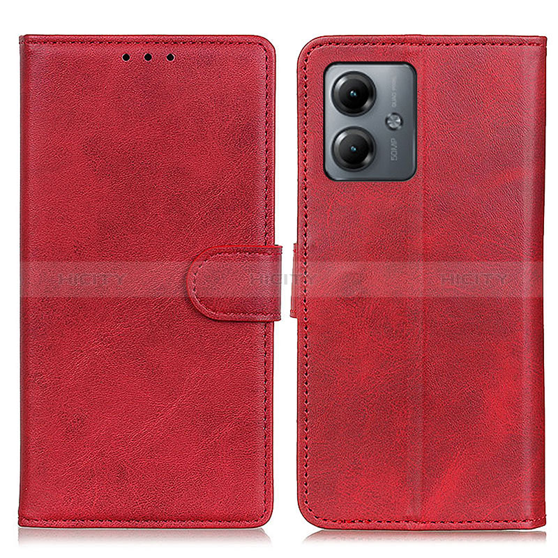 Handytasche Stand Schutzhülle Flip Leder Hülle A05D für Motorola Moto G14 Rot