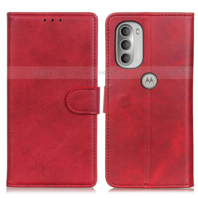 Handytasche Stand Schutzhülle Flip Leder Hülle A05D für Motorola Moto G51 5G Rot