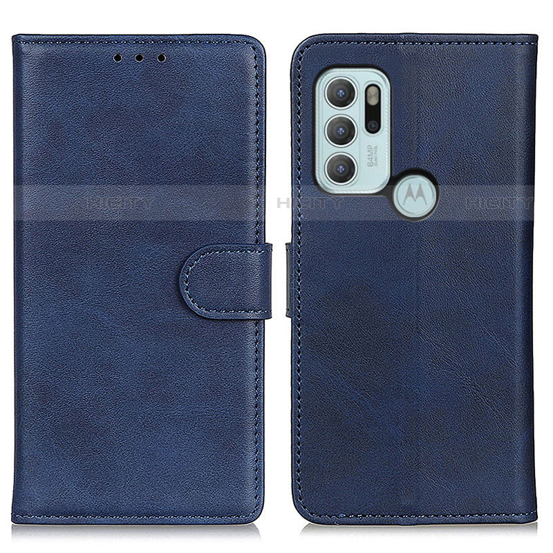 Handytasche Stand Schutzhülle Flip Leder Hülle A05D für Motorola Moto G60s Blau Plus