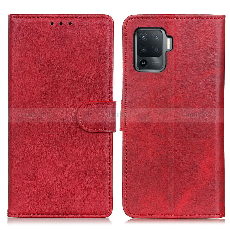 Handytasche Stand Schutzhülle Flip Leder Hülle A05D für Oppo Reno5 Lite Rot