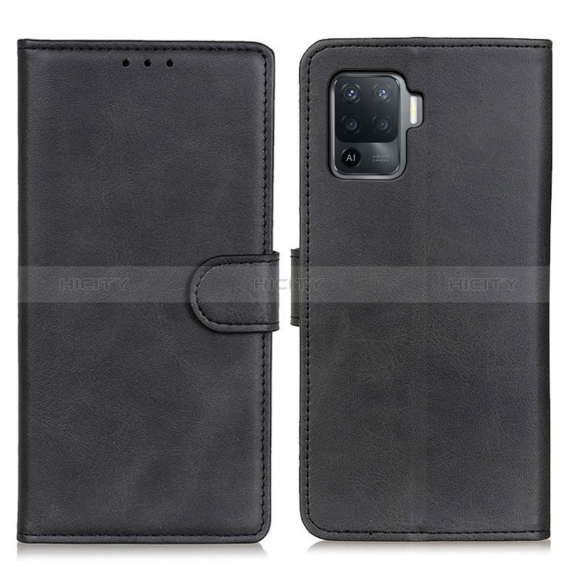 Handytasche Stand Schutzhülle Flip Leder Hülle A05D für Oppo Reno5 Lite Schwarz Plus