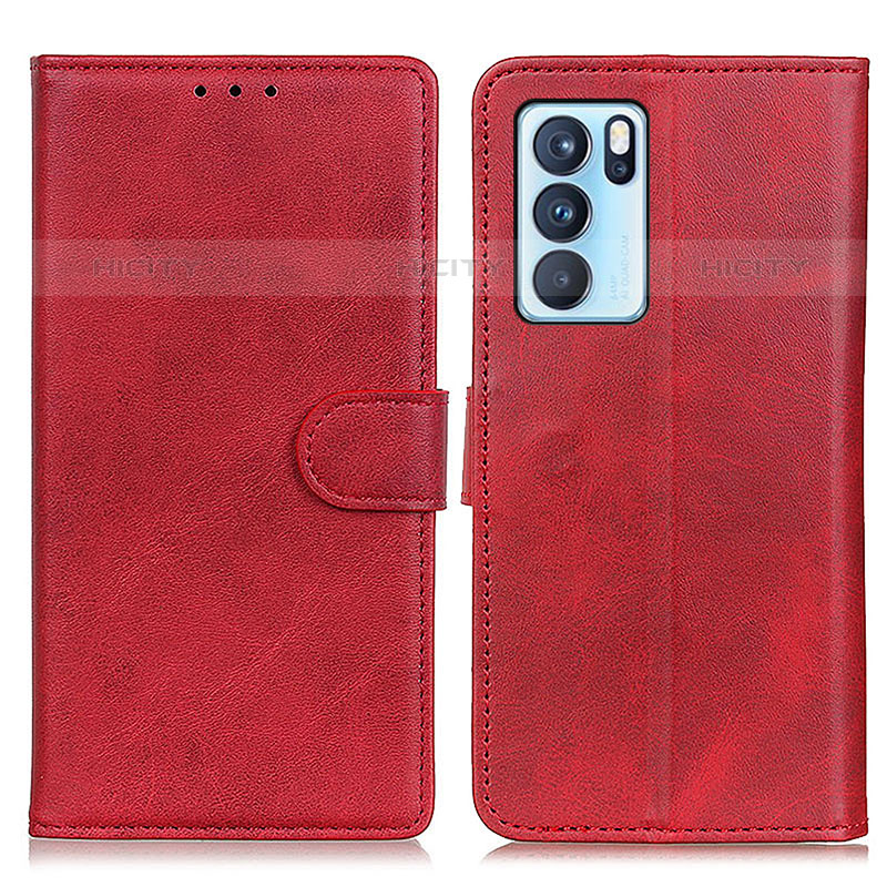 Handytasche Stand Schutzhülle Flip Leder Hülle A05D für Oppo Reno6 Pro 5G India Rot Plus