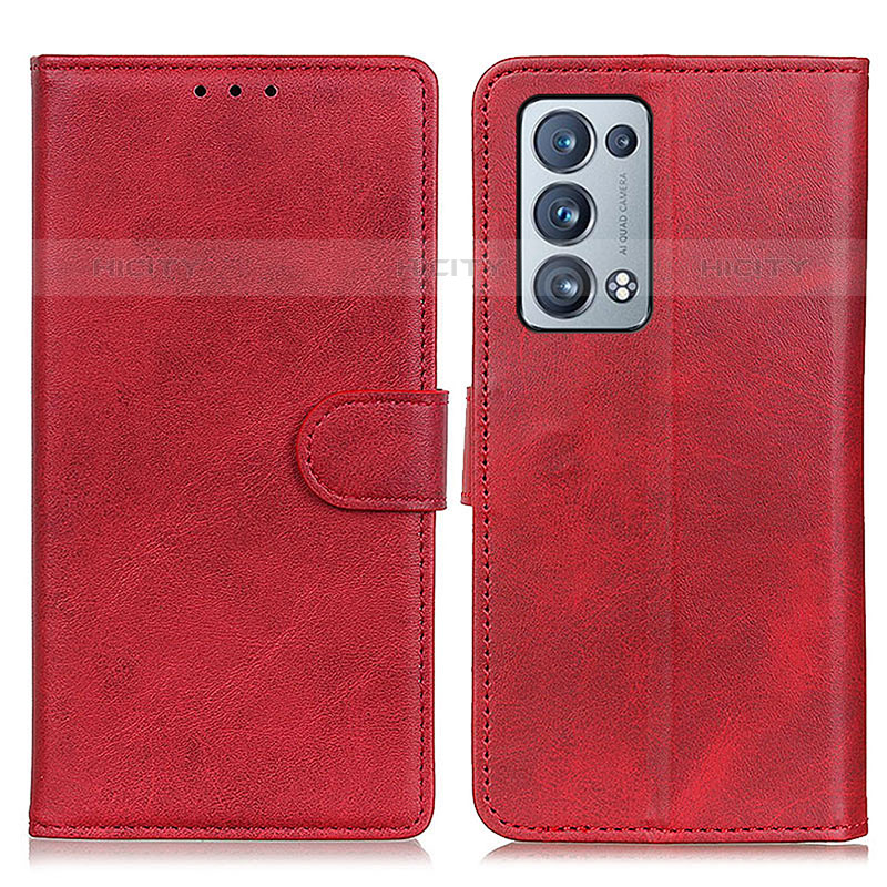 Handytasche Stand Schutzhülle Flip Leder Hülle A05D für Oppo Reno6 Pro+ Plus 5G Rot Plus