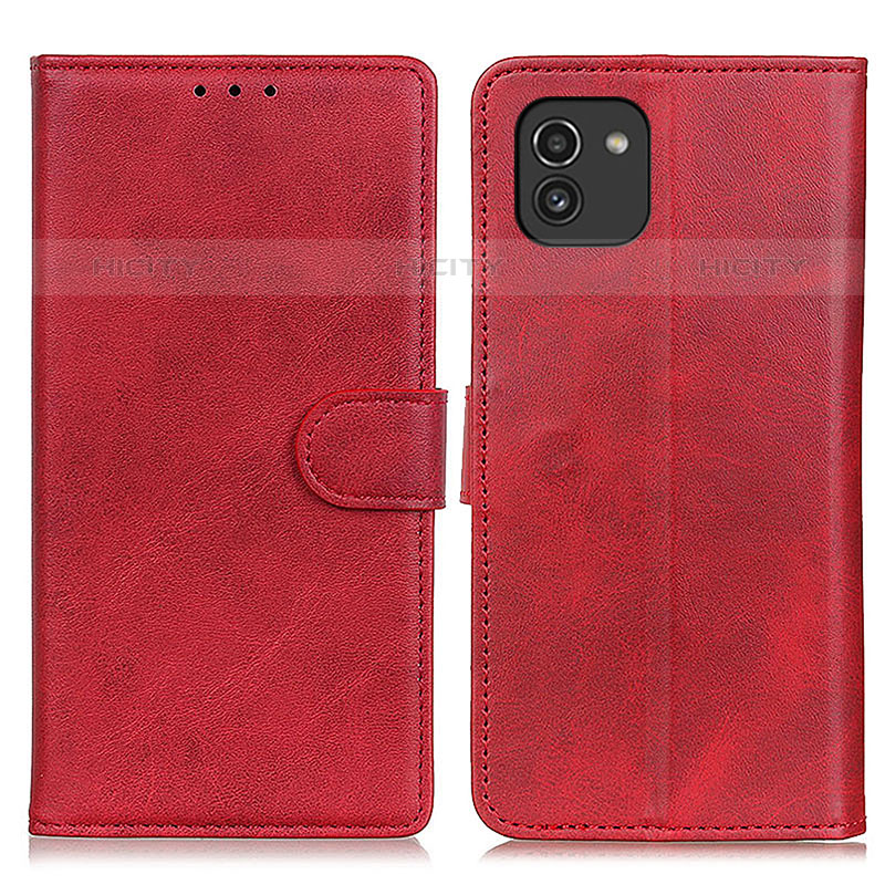 Handytasche Stand Schutzhülle Flip Leder Hülle A05D für Samsung Galaxy A03 Rot Plus