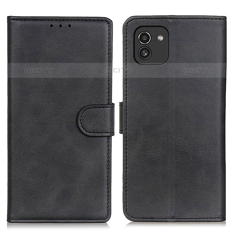 Handytasche Stand Schutzhülle Flip Leder Hülle A05D für Samsung Galaxy A03 Schwarz