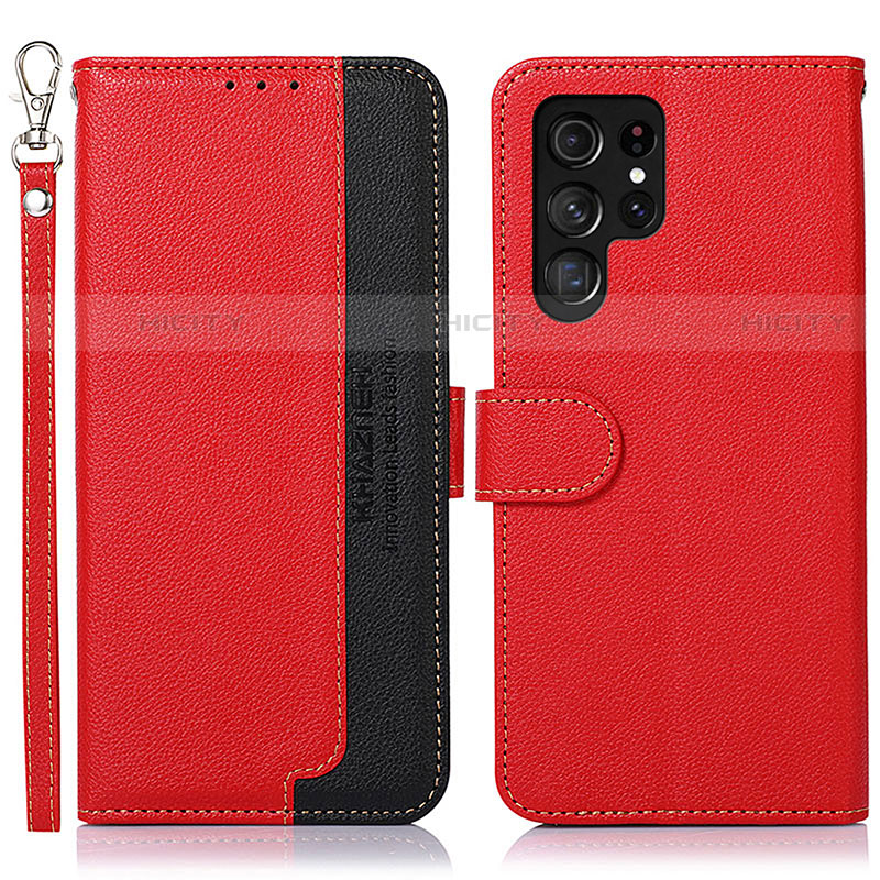 Handytasche Stand Schutzhülle Flip Leder Hülle A05D für Samsung Galaxy S21 Ultra 5G Rot