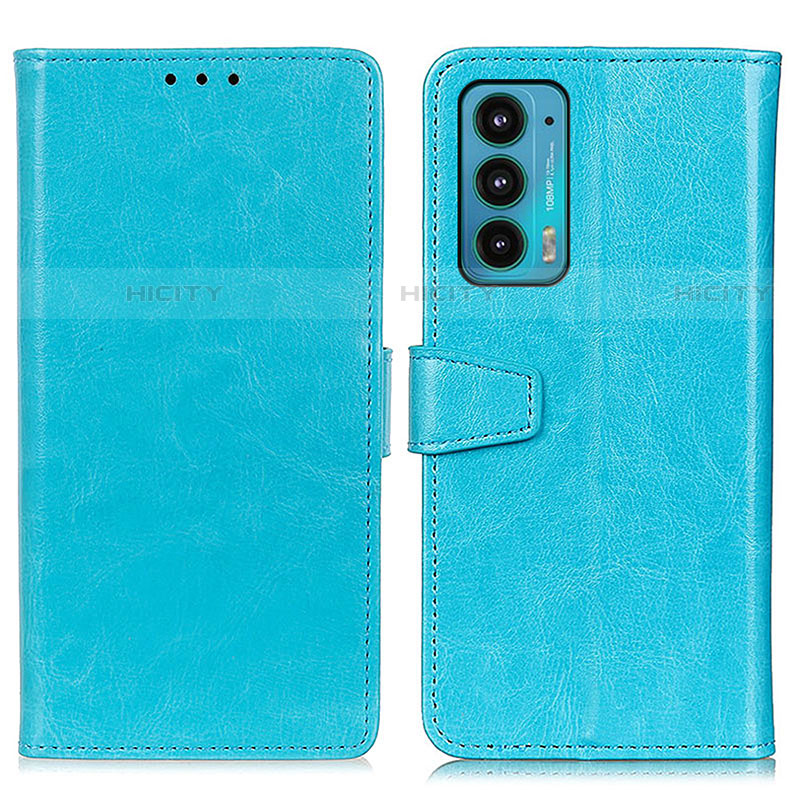 Handytasche Stand Schutzhülle Flip Leder Hülle A06D für Motorola Moto Edge Lite 5G Hellblau