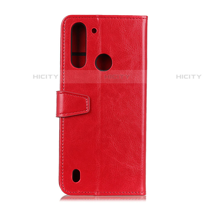 Handytasche Stand Schutzhülle Flip Leder Hülle A06D für Motorola Moto One Fusion Rot Plus