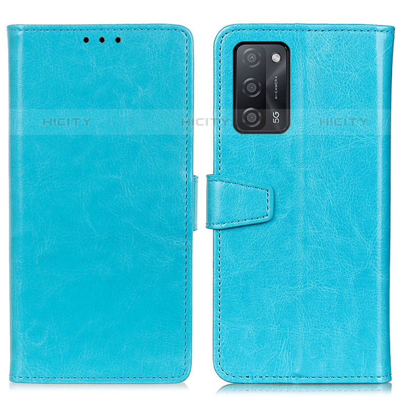 Handytasche Stand Schutzhülle Flip Leder Hülle A06D für Oppo A53s 5G Hellblau Plus