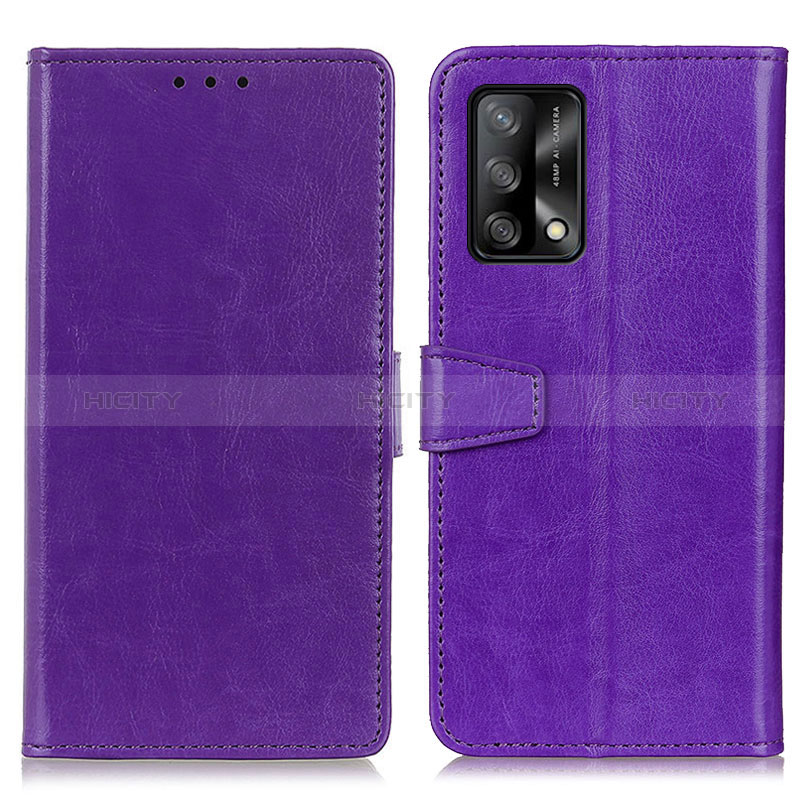 Handytasche Stand Schutzhülle Flip Leder Hülle A06D für Oppo A95 4G Violett Plus