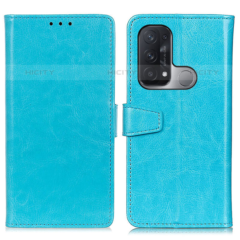 Handytasche Stand Schutzhülle Flip Leder Hülle A06D für Oppo Reno5 A Hellblau Plus